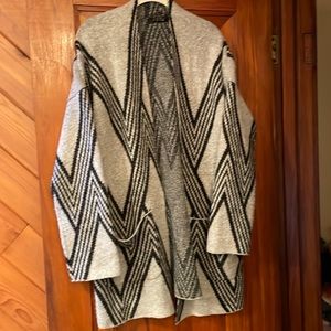 Gray Long Open Cyrus Cardigan